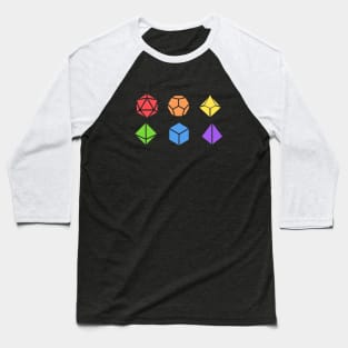 Colorful Polyhedral Dice Set Tabletop RPG Baseball T-Shirt